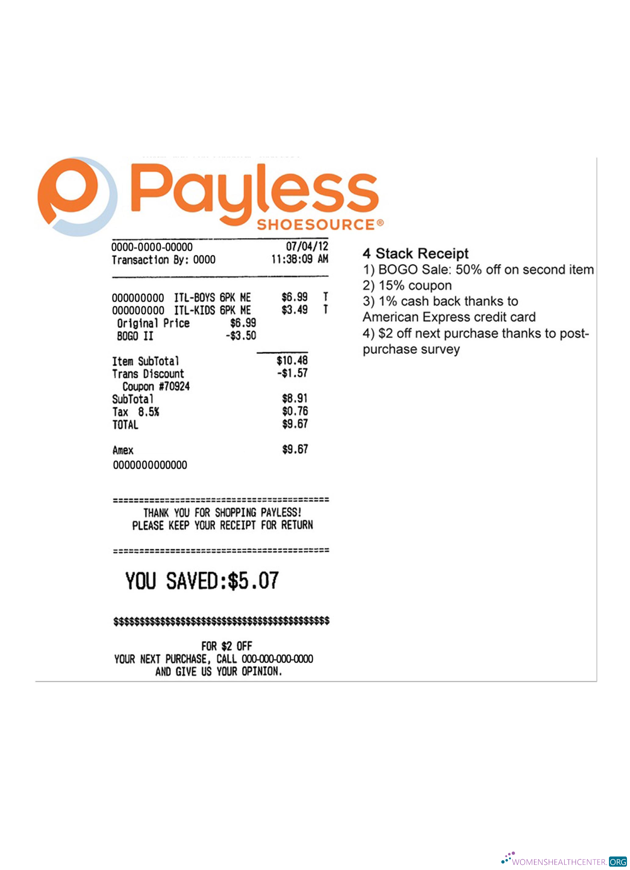 Download PAYLESS payment check Photoshop template